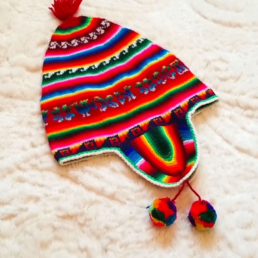 Vintage Andean wool hat/beanie.